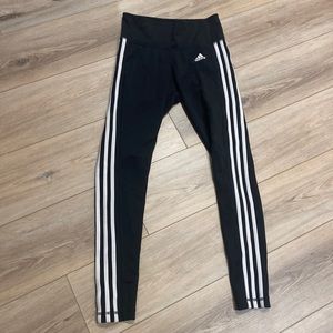 Classic Adidas black striped Climalite leggings, size small